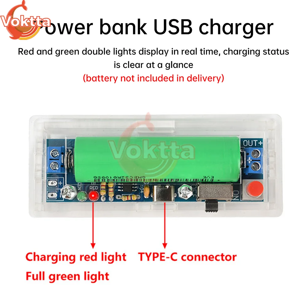 

DC 3.7V 18650 Lithium Battery Charger Module USB TYPE-C Power Bank Supply Converter DIY Battery Fast Charging Board Kit