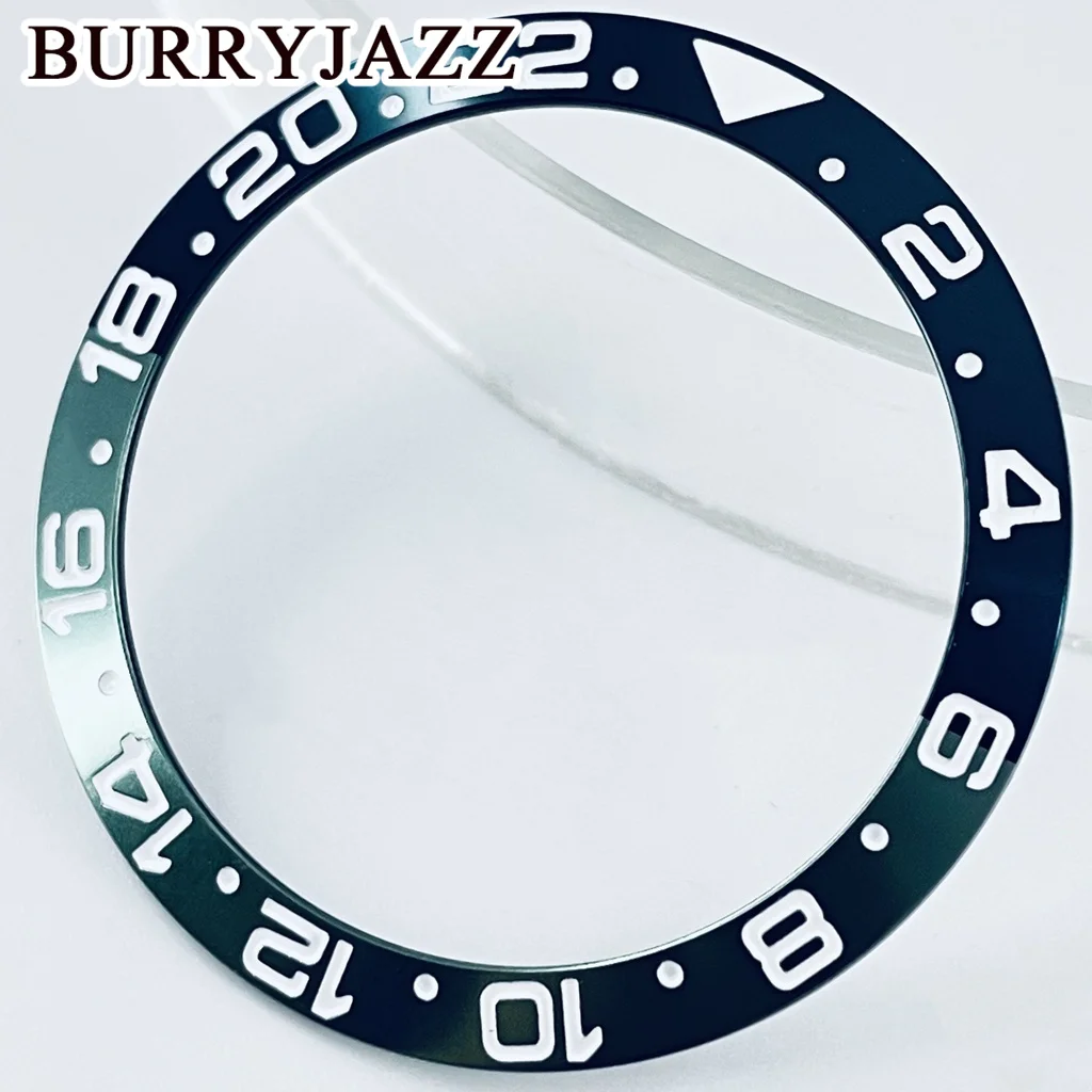 BURRYJAZZ 38mm * 30.6mm Donkergroen Lichtgroen Aluminium Bezel Insert Fit 40mm Case NH35 NH34 GMT Automatisch uurwerk Horloge