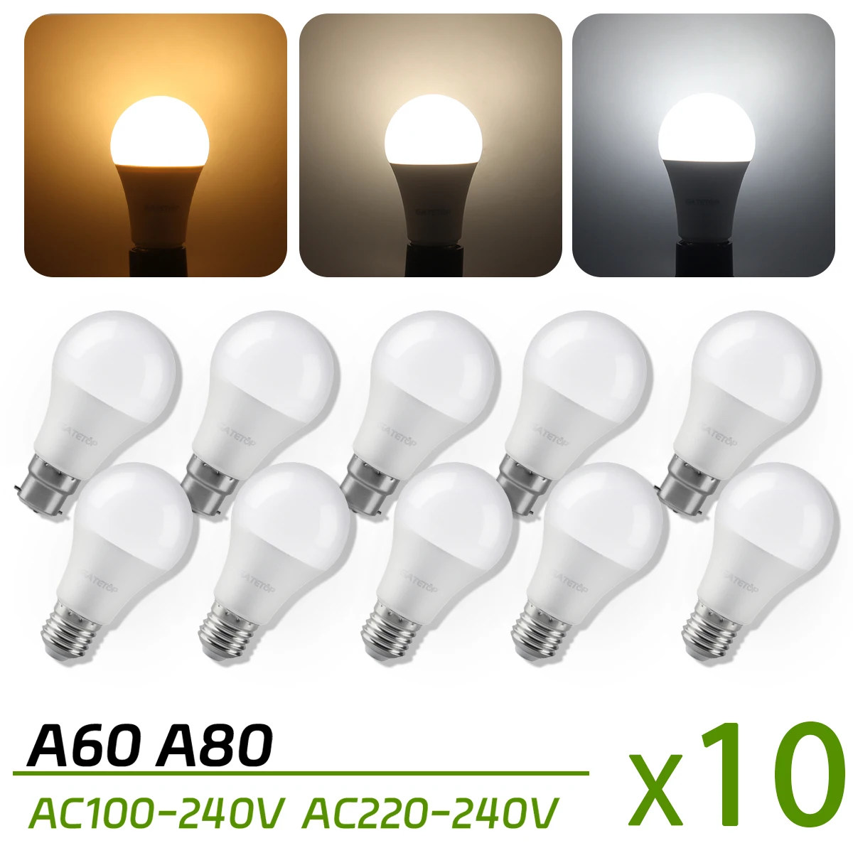 10pcs LED Bulb Lamps AC 220V 110V E27 B22 3W 8W 9W 10W 12W 15W 18W 20W Lampada Bombilla Living Room For Home Light