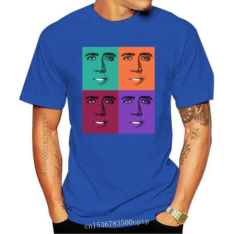 

100% Cotton O-neck Custom Printed Tshirt Men T Shirt John Travolta Pop Art - Nicolas Cage Women T-Shirt