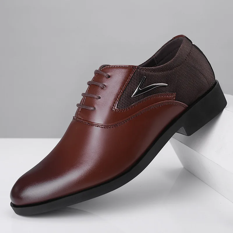 Men's Shoes Black Leather Formal Shoes for Men Oxfords Male Wedding Party Office Business Shoe Man Zapatos De Hombre Plus Size