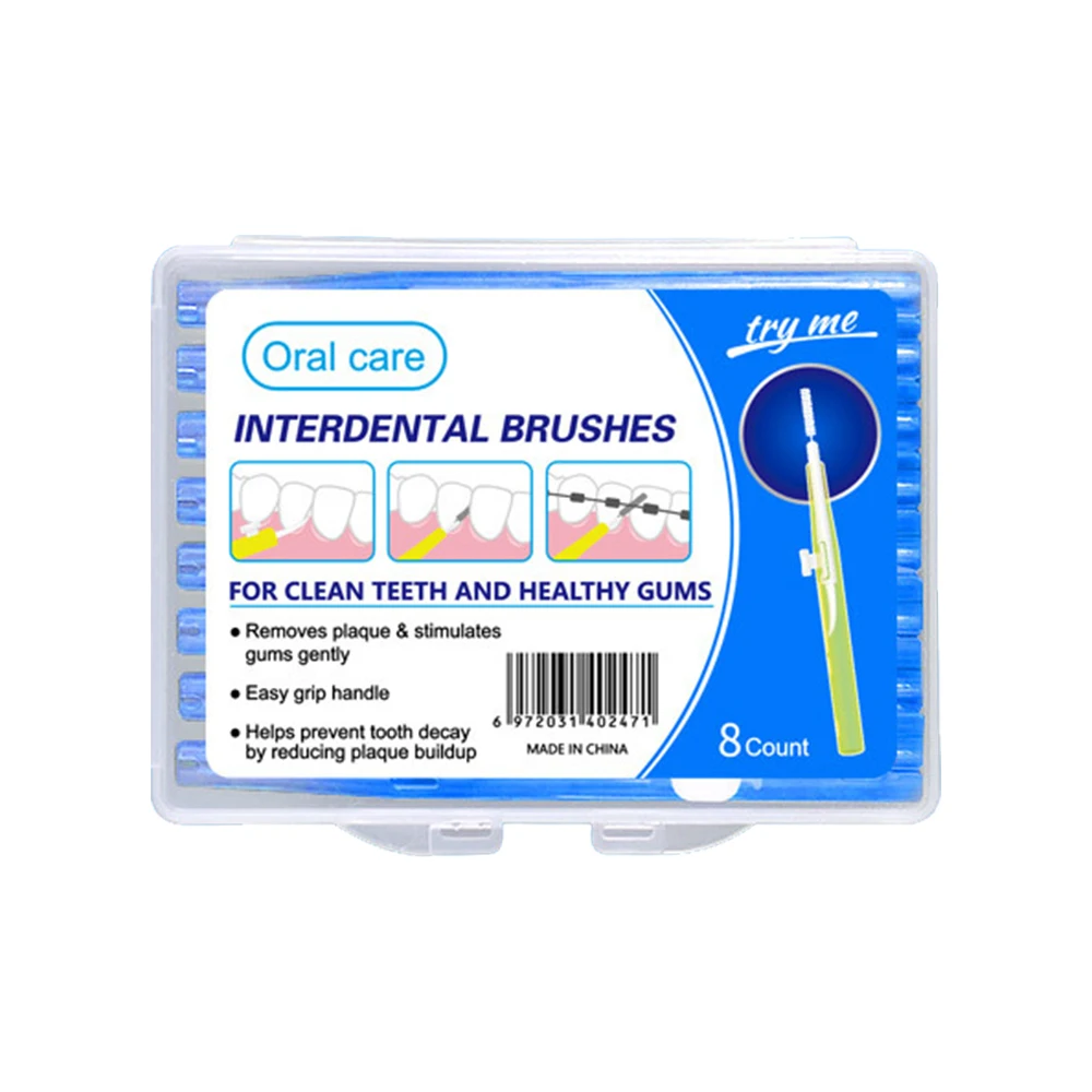 

8pcs Interdental Brush Double-end Toothbrush Clean Between Teeth Mini Toothbrushes Reusable Washable Plastic Toothpicks