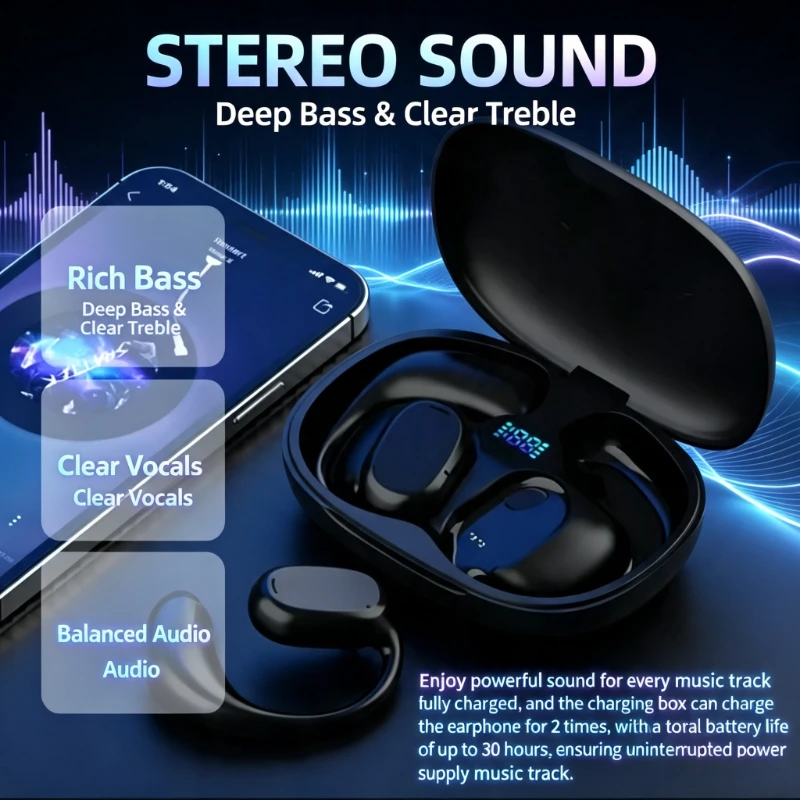GT280 Earbuds Wireless Bluetooth Outdoor Sports Earphones Touch Control Headset with Digital Display Charging Bin for Music