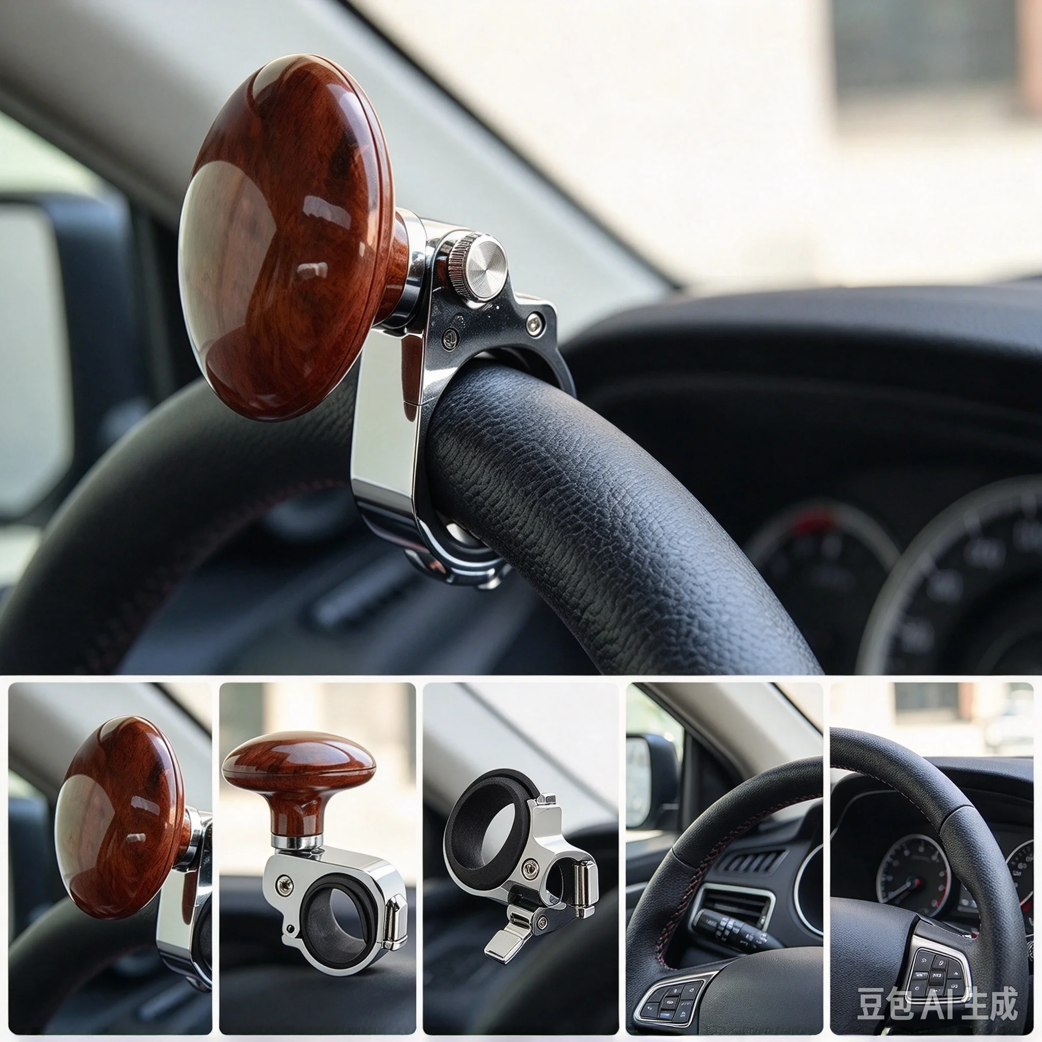 Car Styling Power Handle Steering Wheel Metal Assisted Ball Booster Spin Knob Clamp Fit For Universal Cars