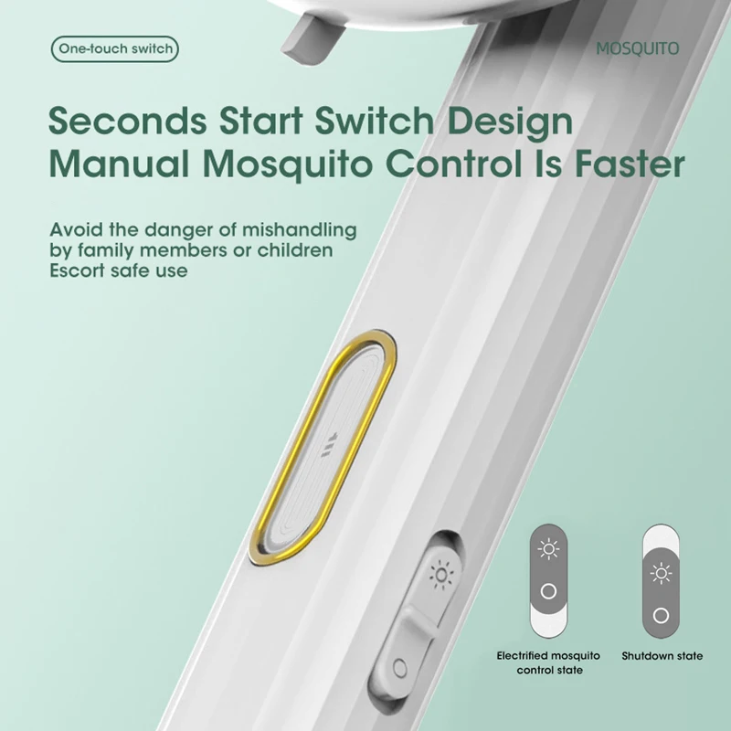 Folding Mosquito Swatter, 4 em 1 Mosquito Trap Light, USB recarregável, Swatter Fly elétrico para casa e ao ar livre