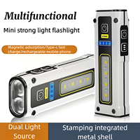 Mini Portable LED Rechargeable Flashlight COB Side Light 100m Beam Type-c Fast Charging Waterproof Emergency Outdoor Working Car Inspection