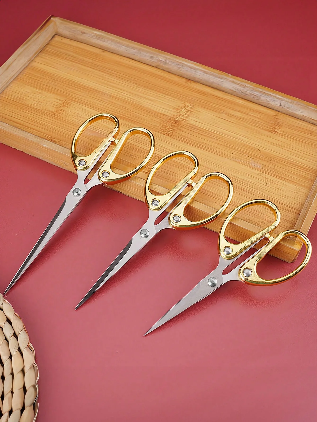 جميع مقصات المكاتب المصنوعة من الفولاذ المقاوم للصدأ، مقصات شفرة حادة للغاية، مقص حاد قوي لمكتب المنزل والمدرسة والخياطة والنسيج الحرفي Su #3