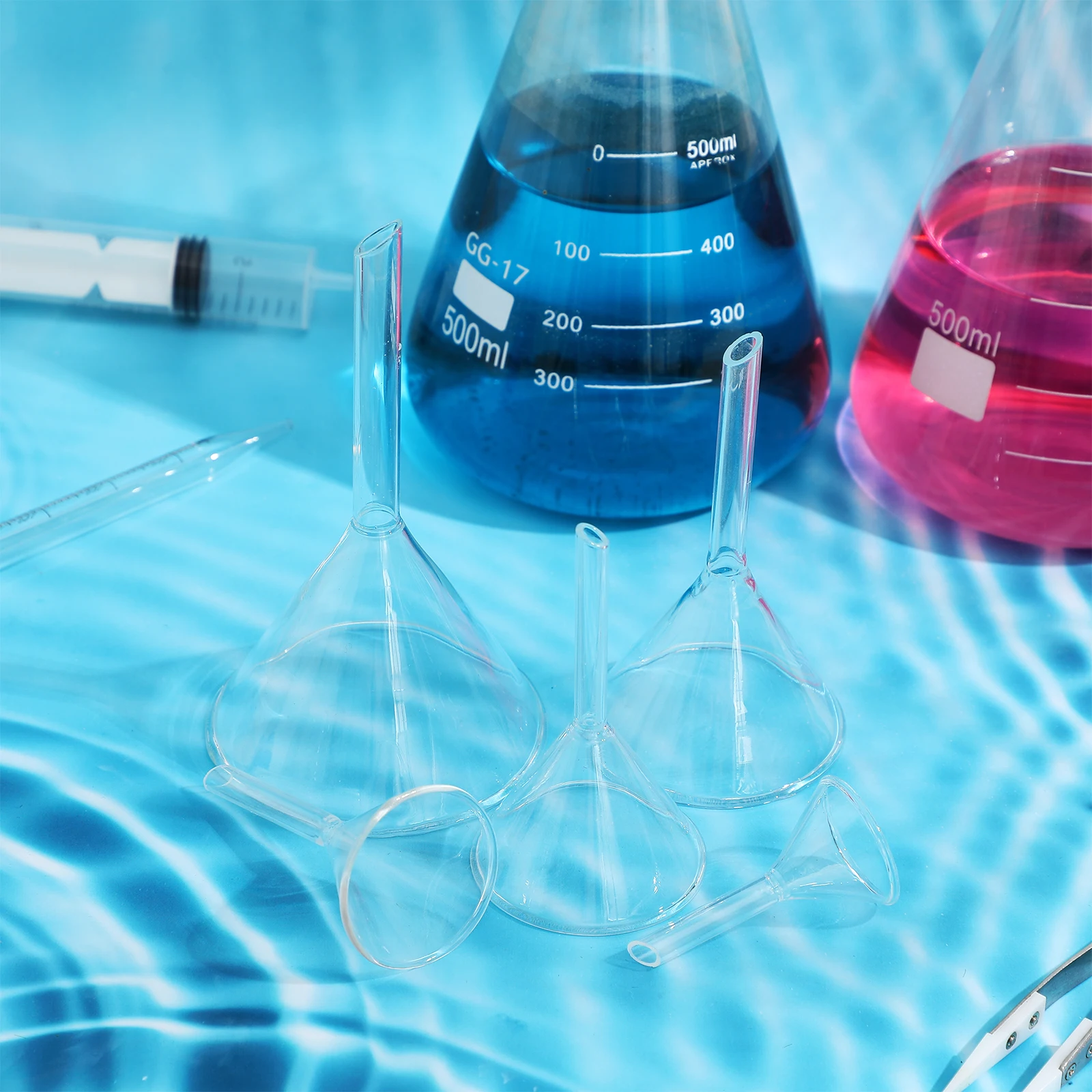 

5Pcs Clear Glass Funnel Hand Washable Reusable for Transferring Liquids Small Bottles Essential Oil Extraction Filtering