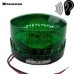 Zusen TB35-G-J z brzęczykiem 12v 24v 110v 220v zielony lampa alarmowa bezpieczeństwa sygnał stroboskopowy lampka LED