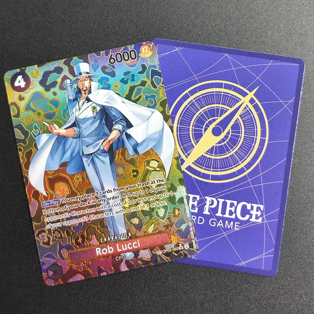 

Proxy One Piece Card 2024 One Piece OP09 EN Rob Lucci OP05-093 Super Rare Collectibles Card Single Classic Anime Cards Toys