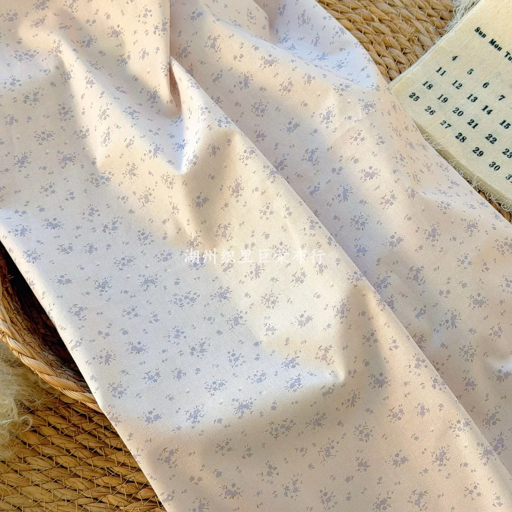 145x50cm 40s Baumwolle Grau-Lila Blumenstoff Koreanischer Ins-Stil Frischer Kleiner Druck für Taschen, Accessoires, Haustiere, Nähwaren – Detail 26