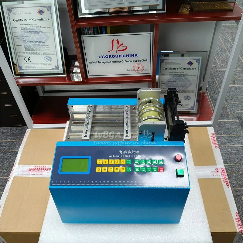LY 100 Computerized Tube Cutting Machine  Automatic Tube Cutter, 220V, 0-100mm, PVC Heat Shrink Tubing, and Wire Rope Cutter
