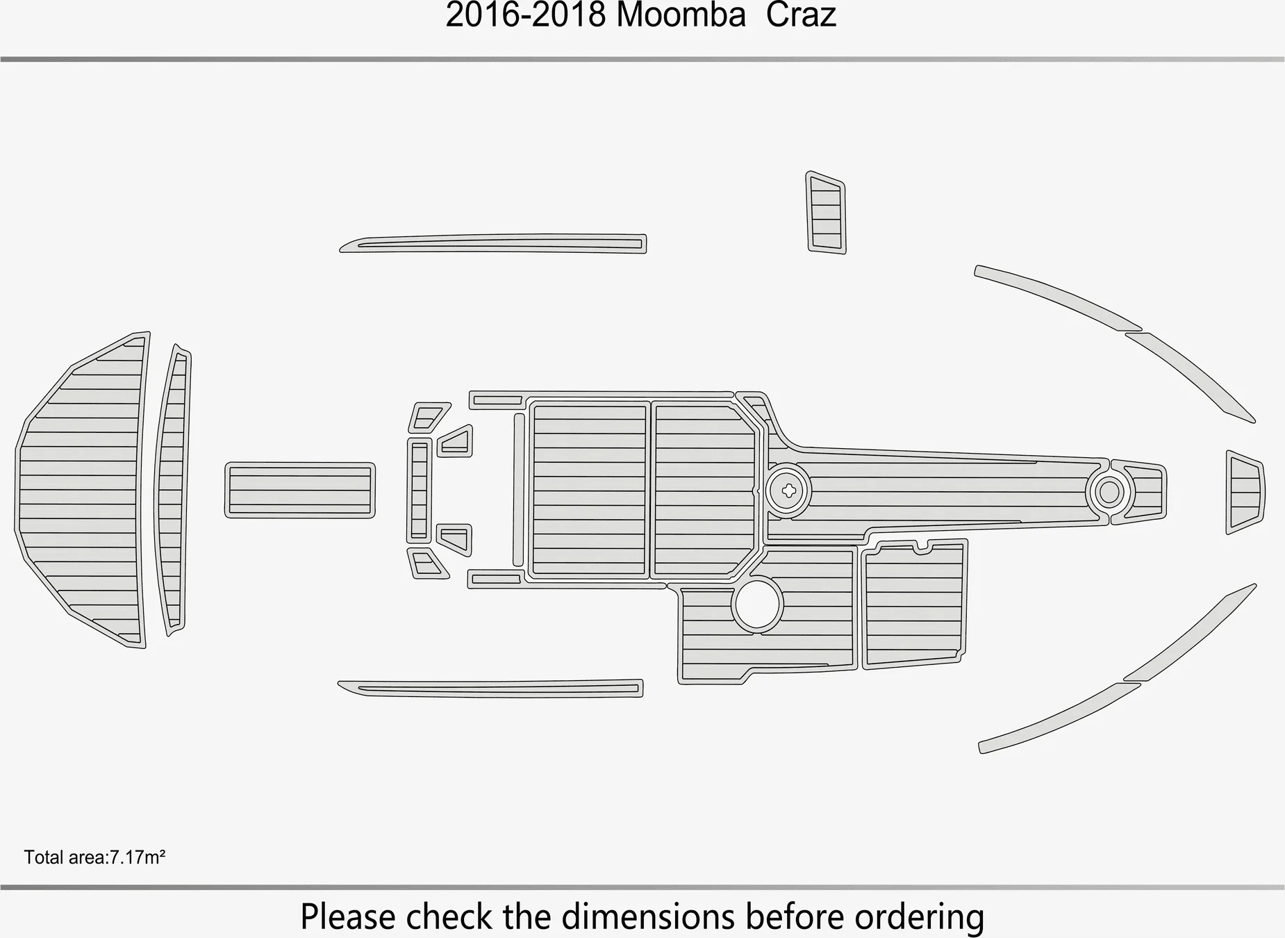 عدم الانزلاق إيفا فو خشب الساج البحرية حصيرة ذاتية اللصق 6 مللي متر يخت قمرة القيادة وسادة ل 2016-2018 Moomba Craz قارب التزيين سهلة التركيب #3