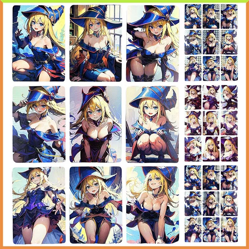 

Anime Goddess Story DIY ACG Tabletop Games Laser Cards Sexy Black Magician Girl Toys for boys Collectible Cards Birthday Present