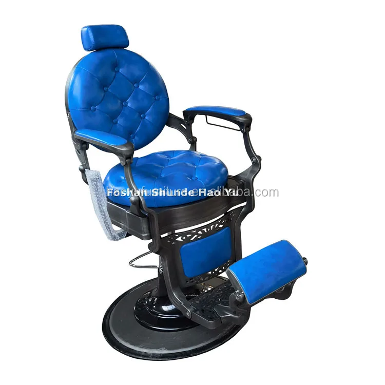 Royal Blue Leather Barber Chair Green Vintage Leather Barber Chair