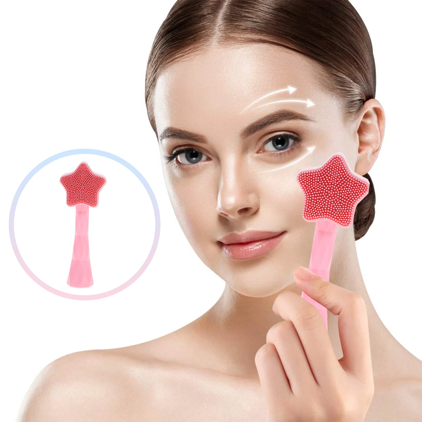 Silicone Face Brush Star Skincare Cleansing Scrub Pads Exfoliator Cleanser Body Manual Facial Massage