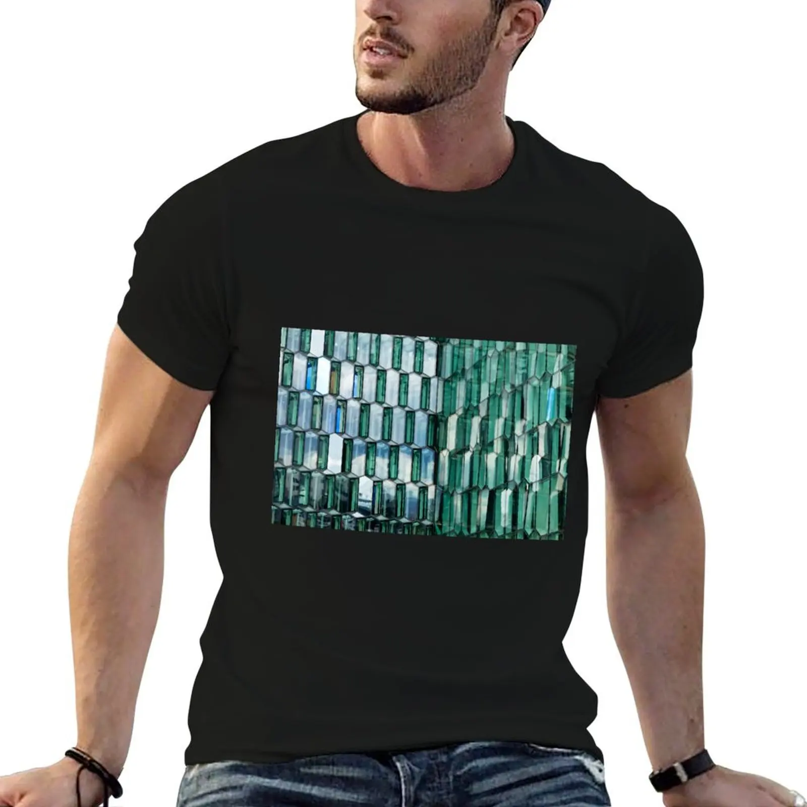 Facade detail of Harpa Concert Hall in Reykjavik T-Shirt plus size tops kawaii clothes shirts graphic outfits for men