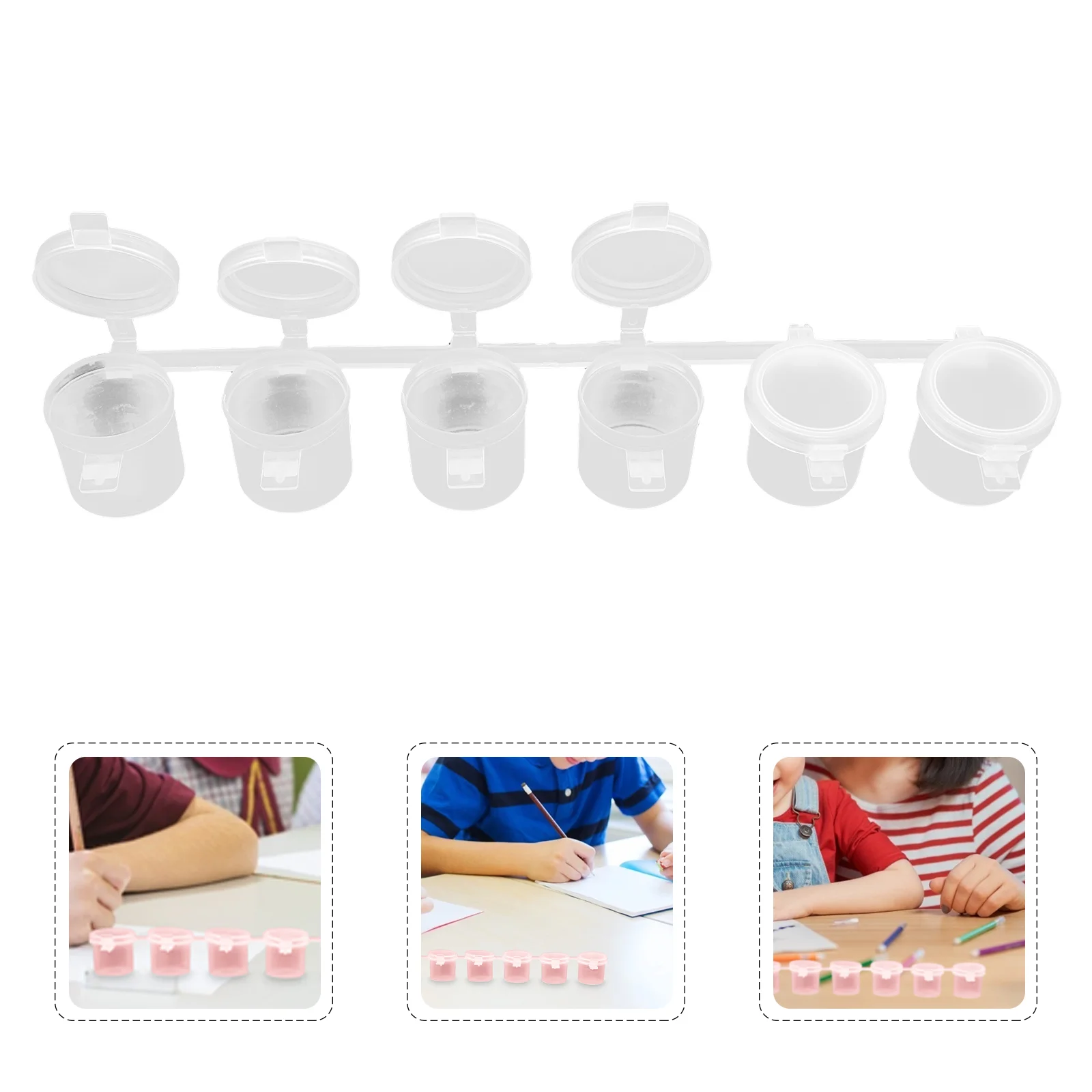 5 Sets Paint Box Watercolor Container Disposable Small Strips Cup Pots 10ml Plastic Empty