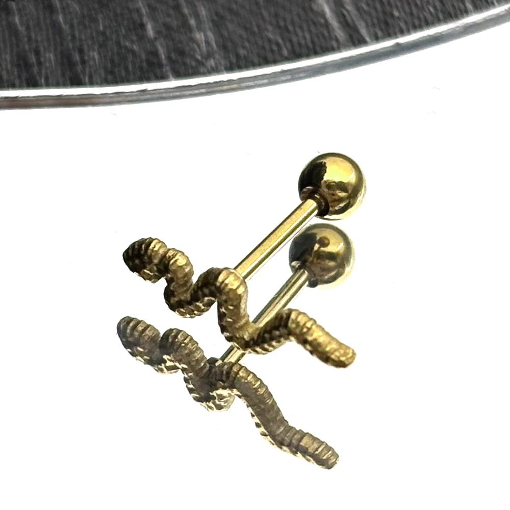 

1Pcs Snake Trendy Minimalist Stud Earrings For Teens Ear Women Men Stainless Steel Pierced Pendant Fashion Earrings Jewelry