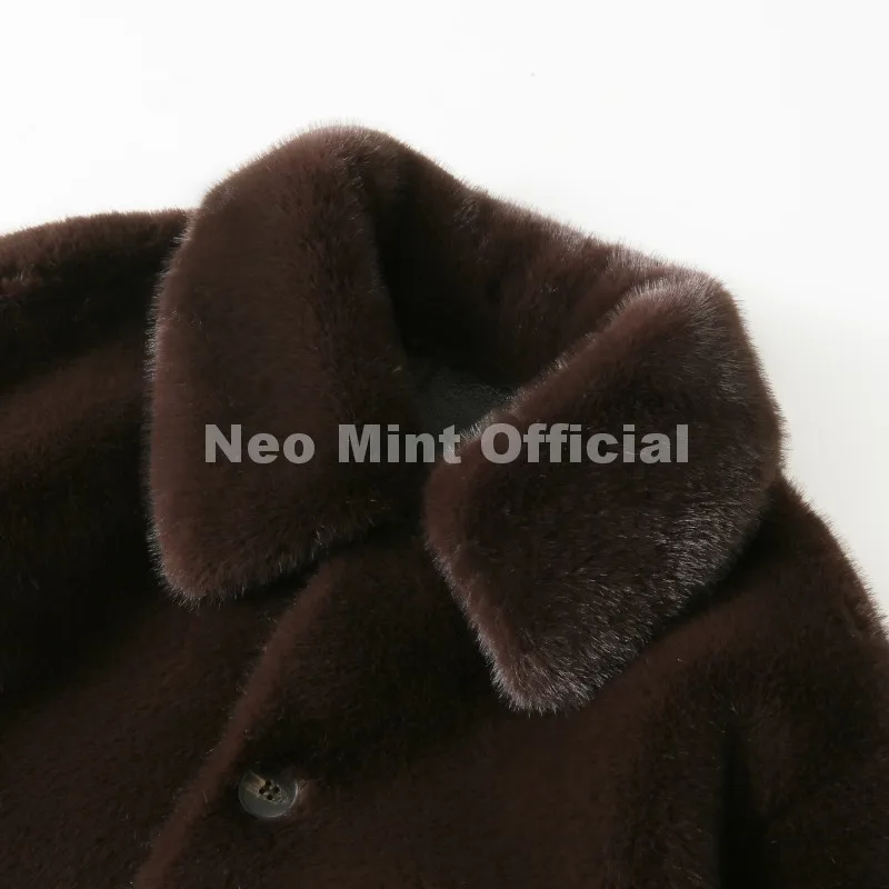Neo Mint 2026 Winter New Windproof Shearling Jacket Women Brand Fashion Reversible Faux Mink Fur Coat Girls Short Warm Overcoat