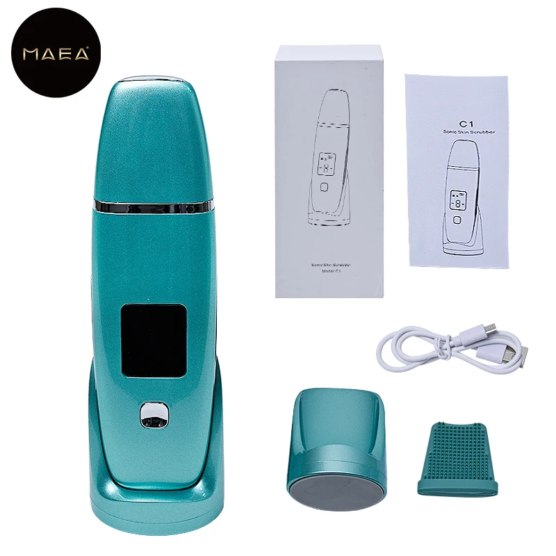 Green Ultrasonic Cleansing Brush Blackhead Remover Deep Cleansing Exfoliator Facial Lifting Device For Face Slimming Beauty USB