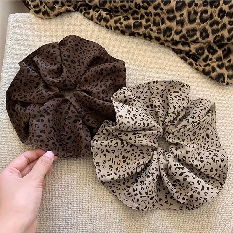 Elegantes, einfarbiges Haargummi mit Leopardenmuster für Damen und Mädchen, süßes Haarband, Haargummi, Haarseil, Haar-Accessoires – Detail 6