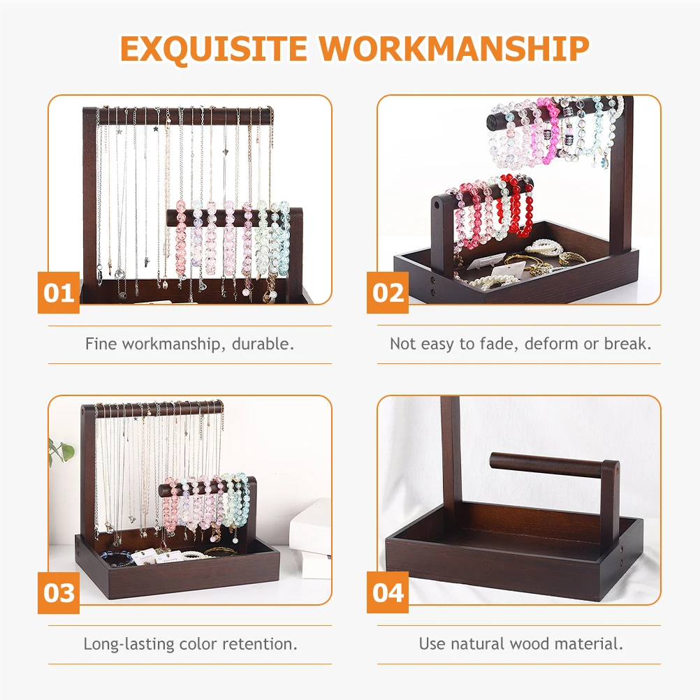 Wooden Jewelry ganizer Holder Display Rack for Watches Bracelets Necklaces Storage Container Box Home Decor Gift Idea