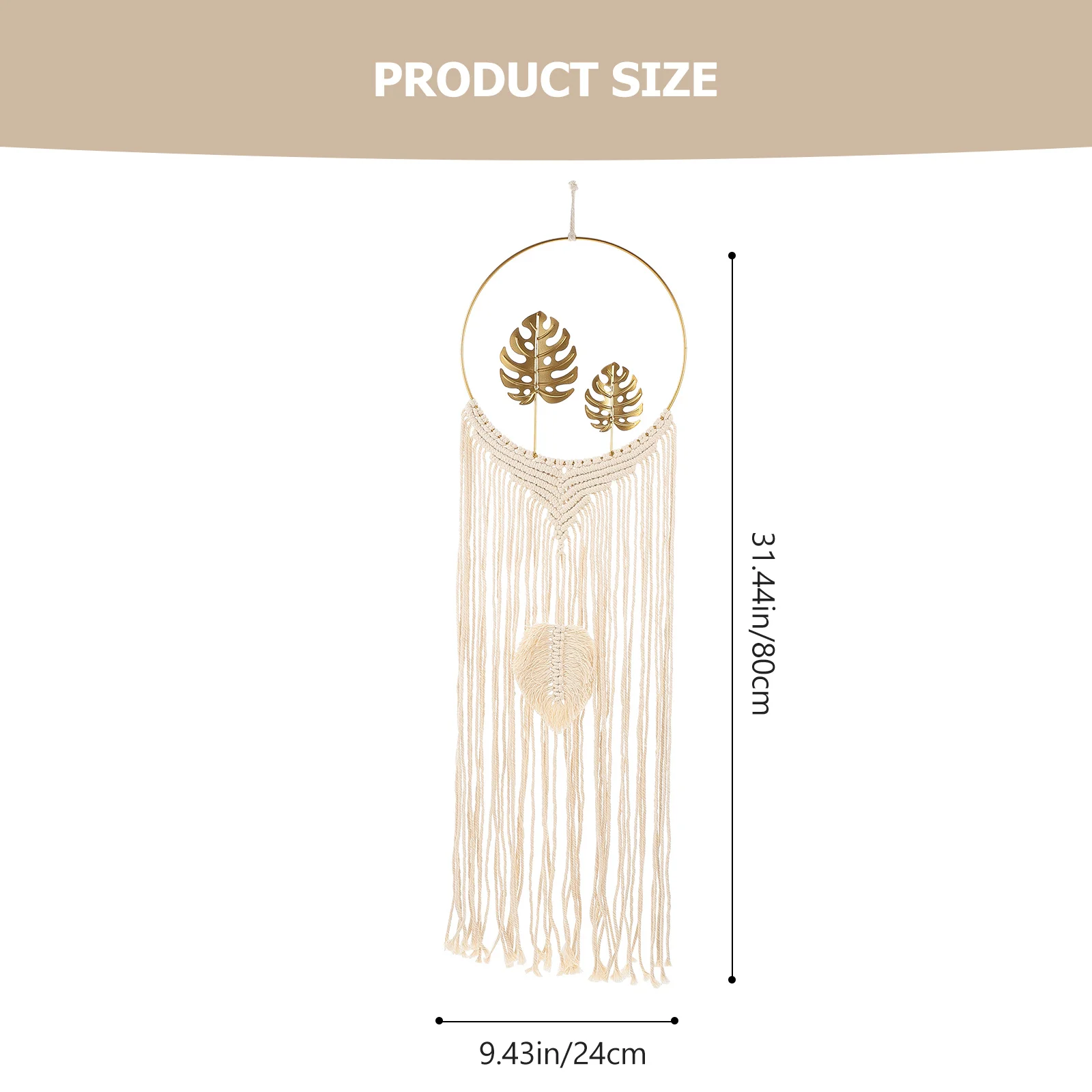 أوراق النخيل خيط القطن المنسوجة نسيج الحديد الفن محاكاة جدار ديكور المنزل شقة النوم شرابة اليدوية المنسوجة مكرامية #5