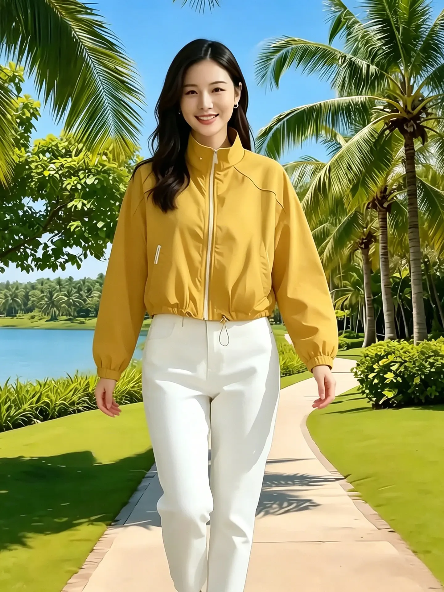 Women's Summer Fashionable Lightweight Breathable Long Sleeve Sun Protection Coat Unique Good Looking Versatile Loose Fit Zipper