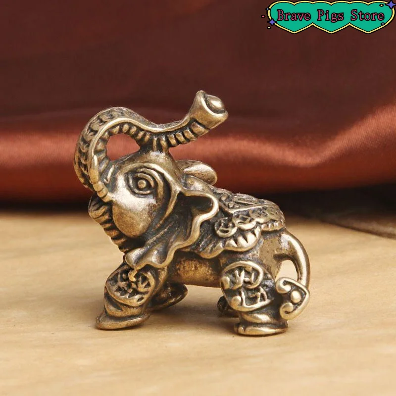 [HM]Alloy Mammoth Statue With Textured Antique Finish For Home Office Tabletop Bookshelf Decor[HM]