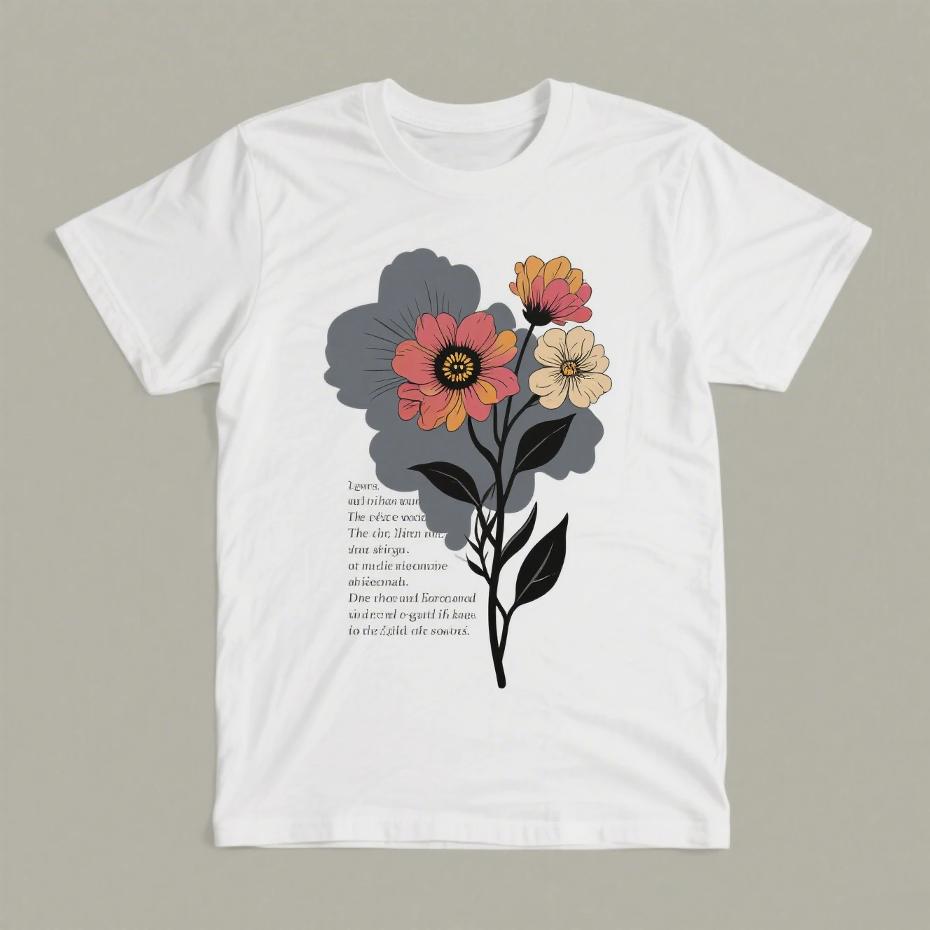 

Flower Letter Graphic Printing Summer Luxury Brand Pure Cotton Men's and Women's T-shirt Short Sleeve Trend Fashion Clothing