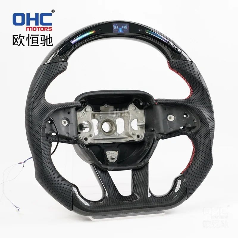 For Dodge Charger and Challenger 2015-2020 carbon fiber 32-LED smart car steering wheel modification