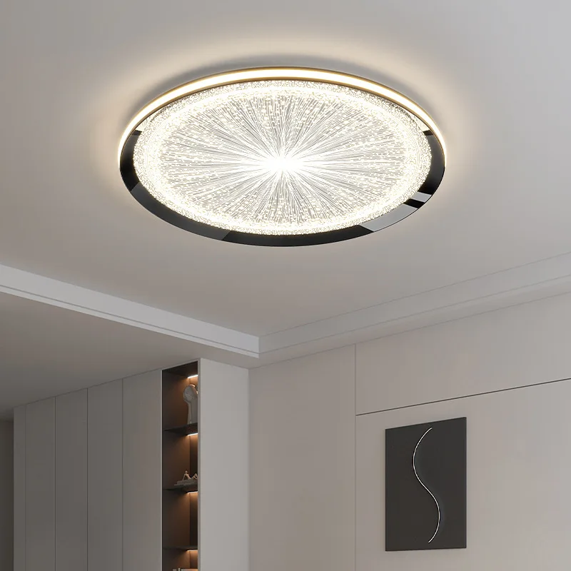 

Luxury Crystal Ceiling Light Set, Modern Bedroom Lighting Kit with Brass Frame LED Lamp