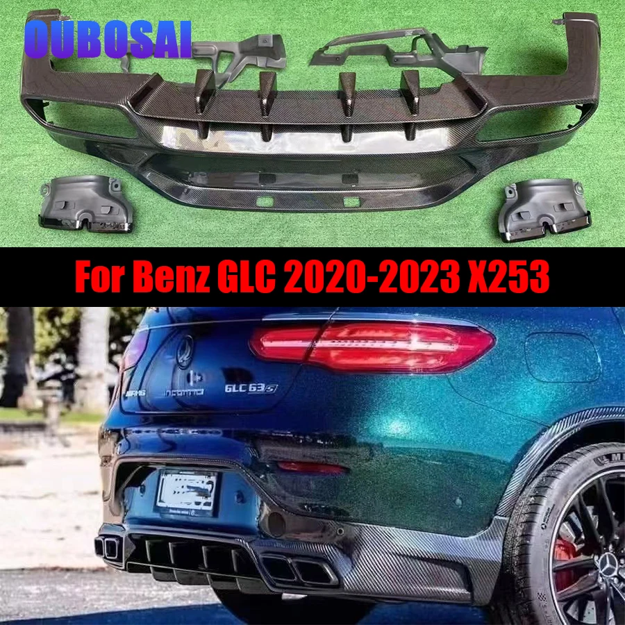 

For Mercedes Benz GLC Class coupe W253 2020-2023 Carbon Fiber Car Rear Bumper Diffuser Splitters Spoiler Back lip Auto Parts