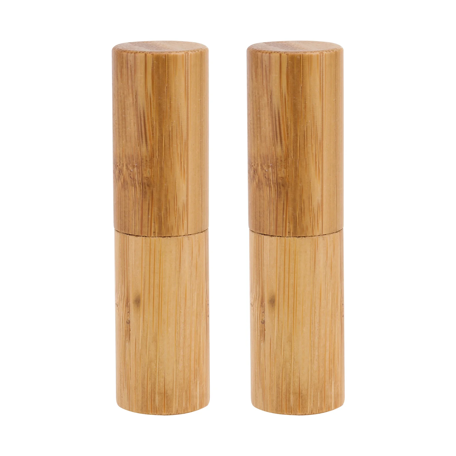 2 Stück Bambus-Lippenstift-Balsam-Röhren, leere DIY-Lipgloss-Behälter, rustikales Design für handgefertigte Lippenbalsam-Röhren, tragbare Lippenstift-Röhre
