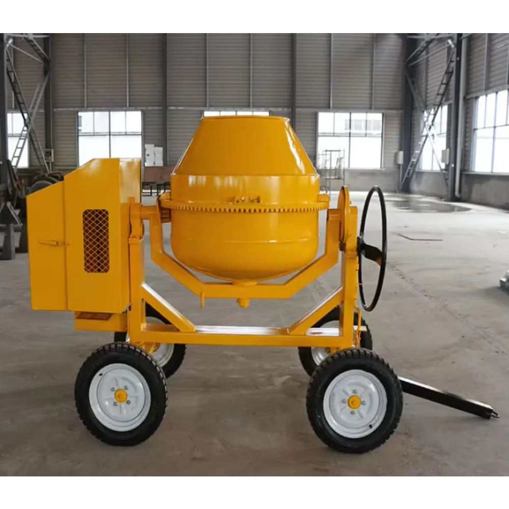 คุณภาพสูงมัลติฟังก์ชั่ซีเมนต์คอนกรีตผสมไฟฟ้าเบนซินดีเซลกลองการก่อสร้างขนาดเล็กผสมแนวตั้งผสม 450L
