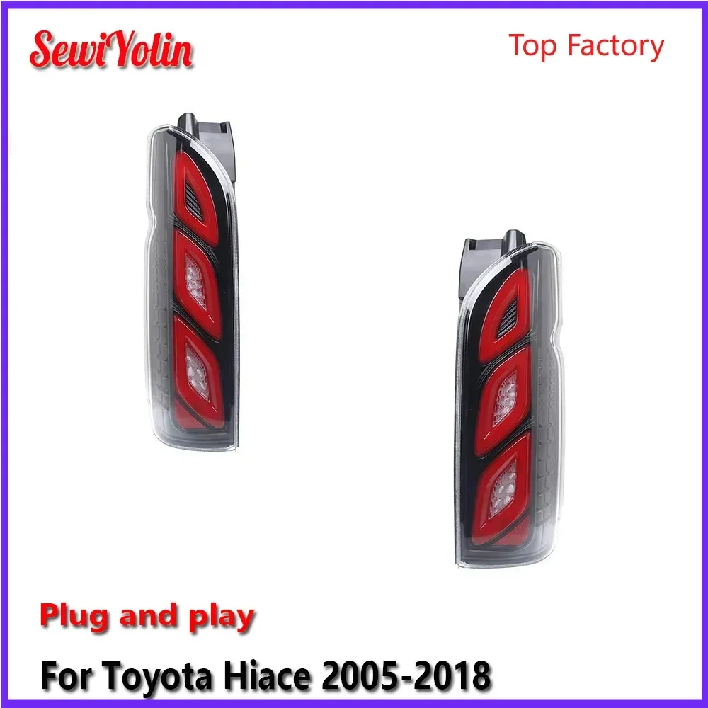 

Автомобильные светодиодные задние фонари, аксессуары для Toyota Hiace 2005-2018, авто задние противотуманные фонари DRL, стоп-сигнал, указатель поворота, Plug and Play