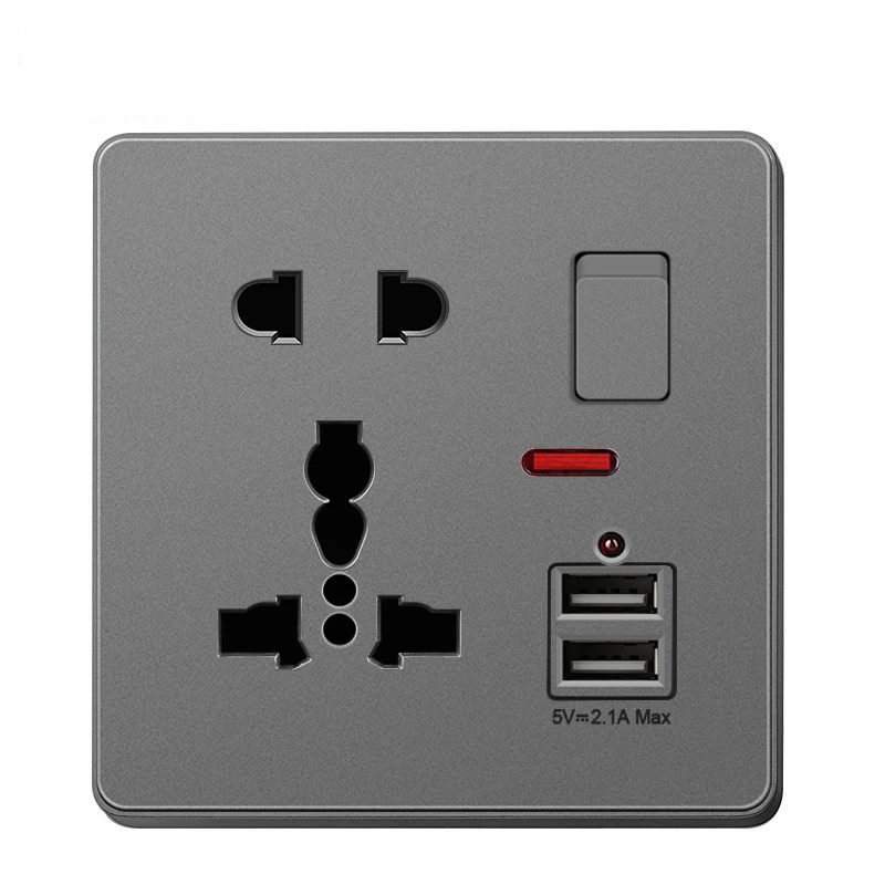 5 قطعة 5 فولت 2.1A CE 16A المزدوج شاحن USB ميناء 13A العالمي العالمي 5 حفرة USB مقبس الطاقة الجدار الاتحاد الأوروبي القياسية التبديل منفذ التحكم Pa