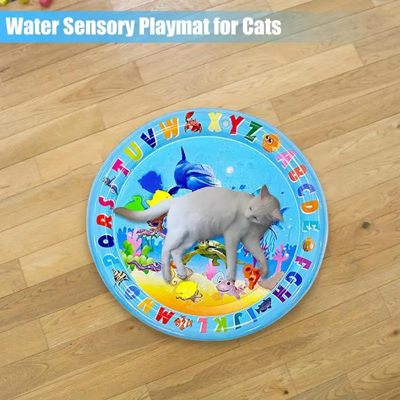 Water Sensory Playmat for Cats Inflatable PVC Baby Playing Water Mat Game Carpet Anti-shock Mat for Babies Education Develop