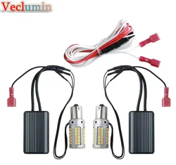 Veclumin  3030smd Dual Mode Daytime Running Light Ice Blue DRL Turn Signal PY21W P21W LED Canbus BA15S BAU15S T20 7440 W21W 3156