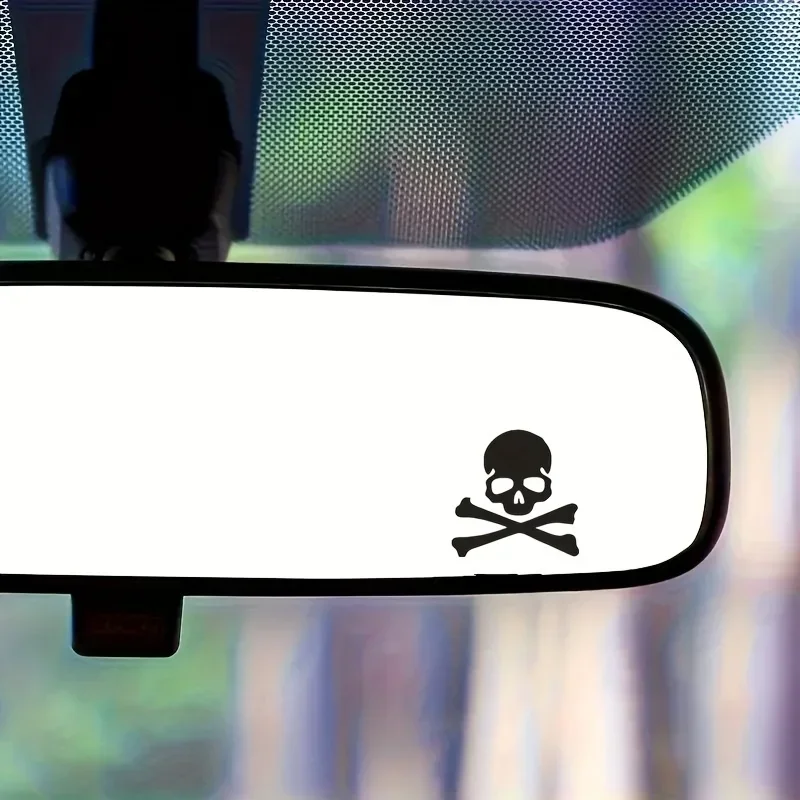 2PCS/SET Skull Style Sticker for Car Motorcycle Rearview Mirror Decoration Fashion Accessory