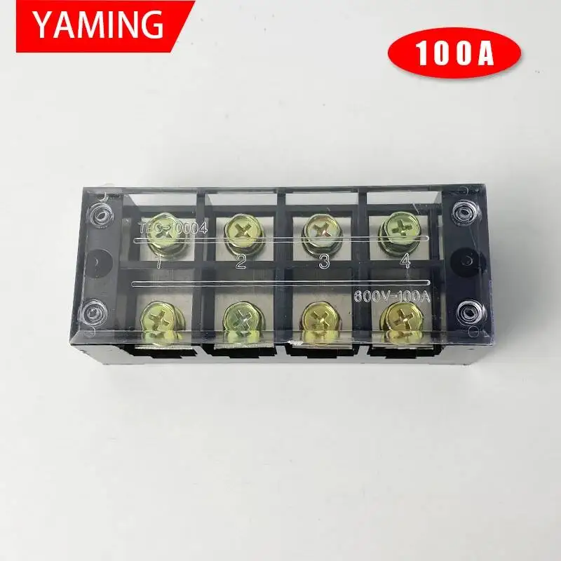 TBC-1004/TB-1004 Fixed Type 100A 600V 4 Position 0.5-25mm2 Connection Terminal Block Electrical With Copper