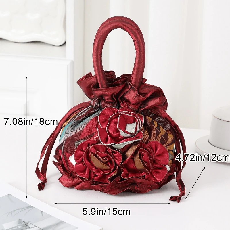 New versatile vintage floral fabric bag - ethnic style shoulder bag for outings