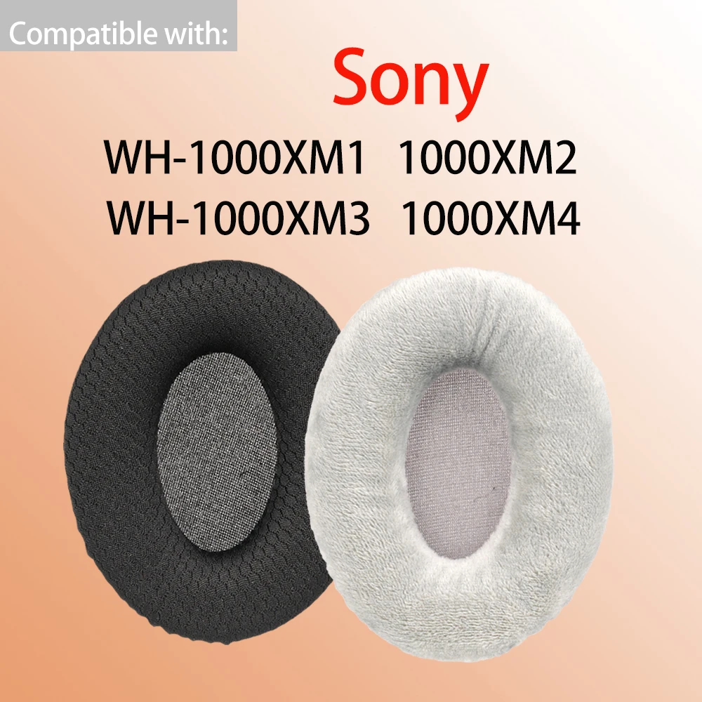 Velour Mesh Foam Earpads for Sony WH-1000 XM1 XM2 XM3 XM4 Headphones Ear Cushions Headset Pad Covers Replacement