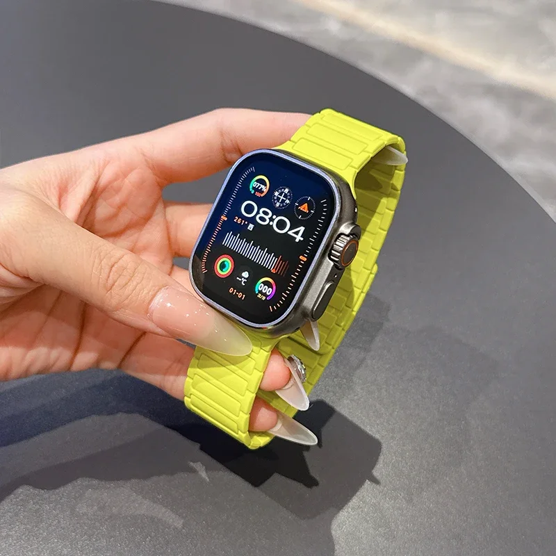 حزام حلقة مغناطيسي لساعة أبل 49 مللي متر S10 46 مللي متر 42 مللي متر 40 مللي متر 41 مللي متر 44 مللي متر 45 مللي متر حزام سيليكون لسلسلة lWatch Ultra 2 9 8 7 6 5 43