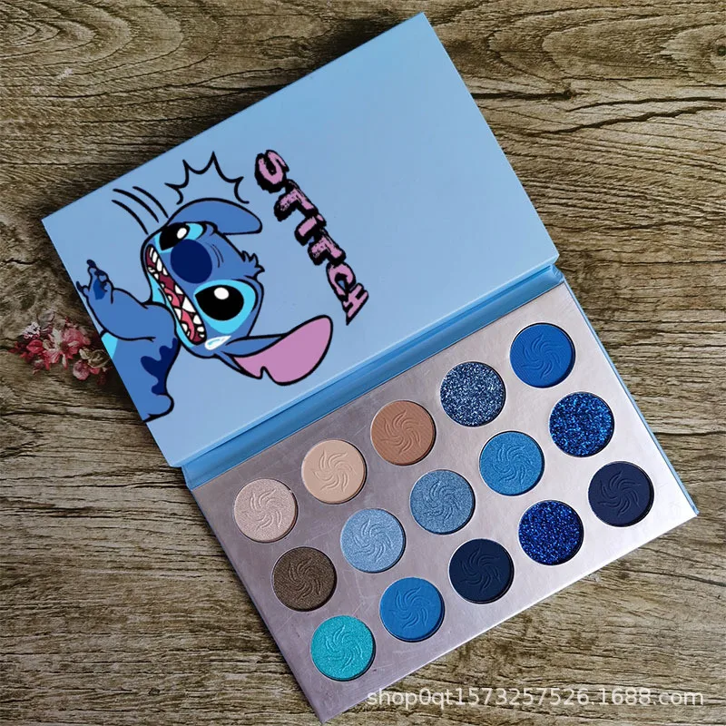 Creativity Stitch Eye Shadow Palette Colorful Fashion Student Girl Kawaii Cartoon Pattern Cosmetic High Capacity Life Supplies