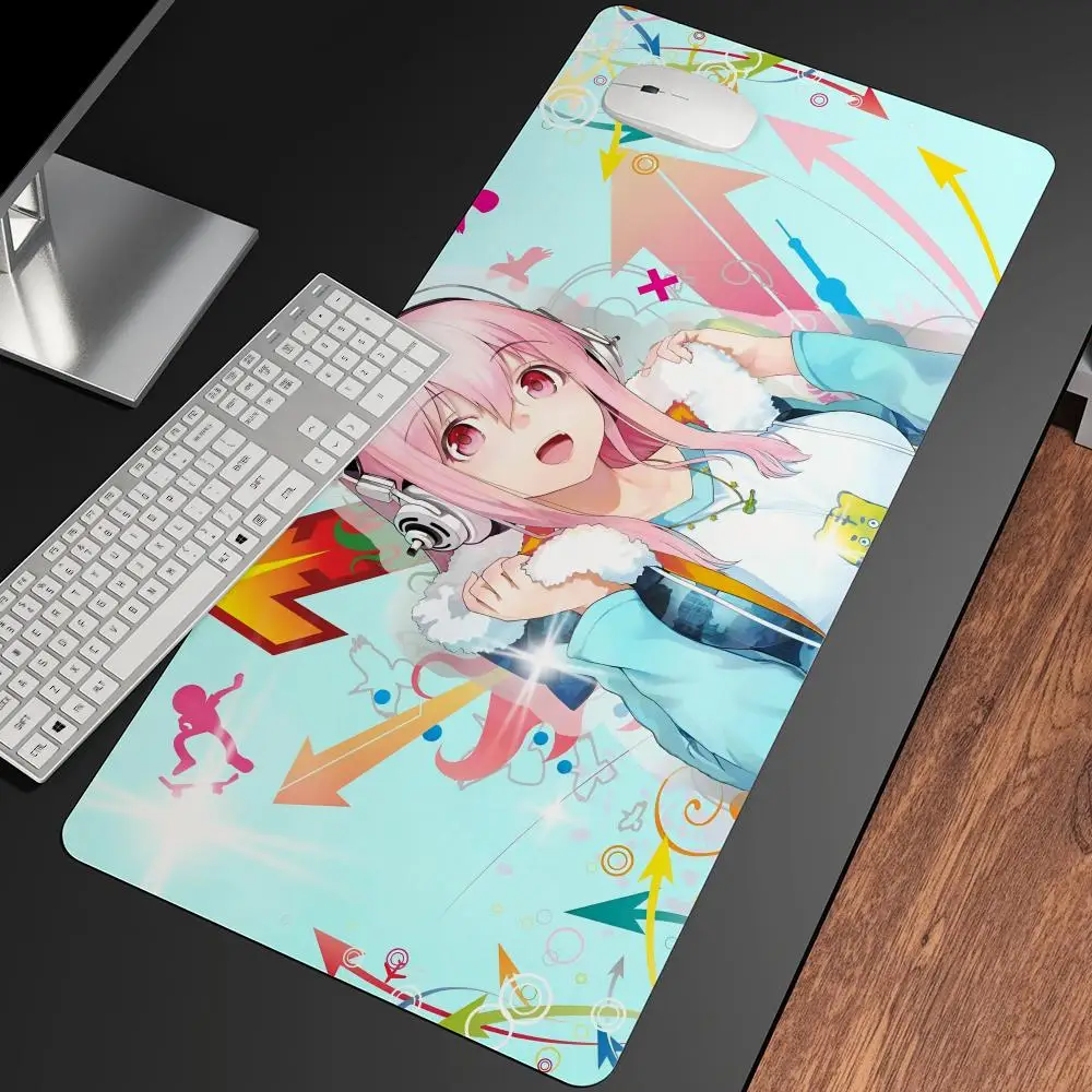 Anime Super Sonico Mousepad Large Gaming Mouse Pad LockEdge Thickened Computer Keyboard Table Desk Mat