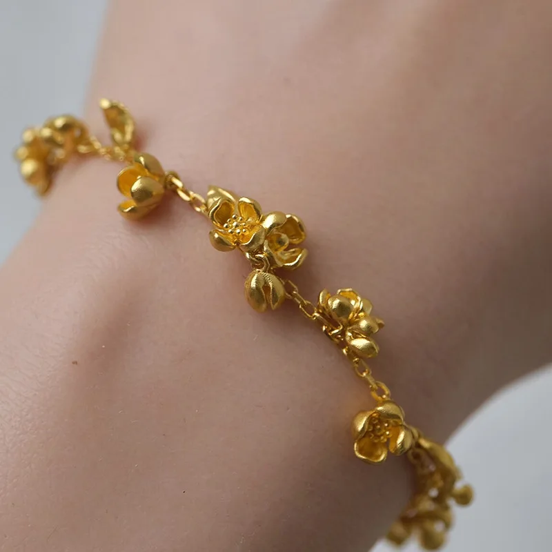 الكلاسيكية الإبداعية الجديدة على النمط الصيني الرجعية أوسمانثوس سوار للنساء اكسسوارات أزياء فريدة من نوعها زهرة أساور مجوهرات #2