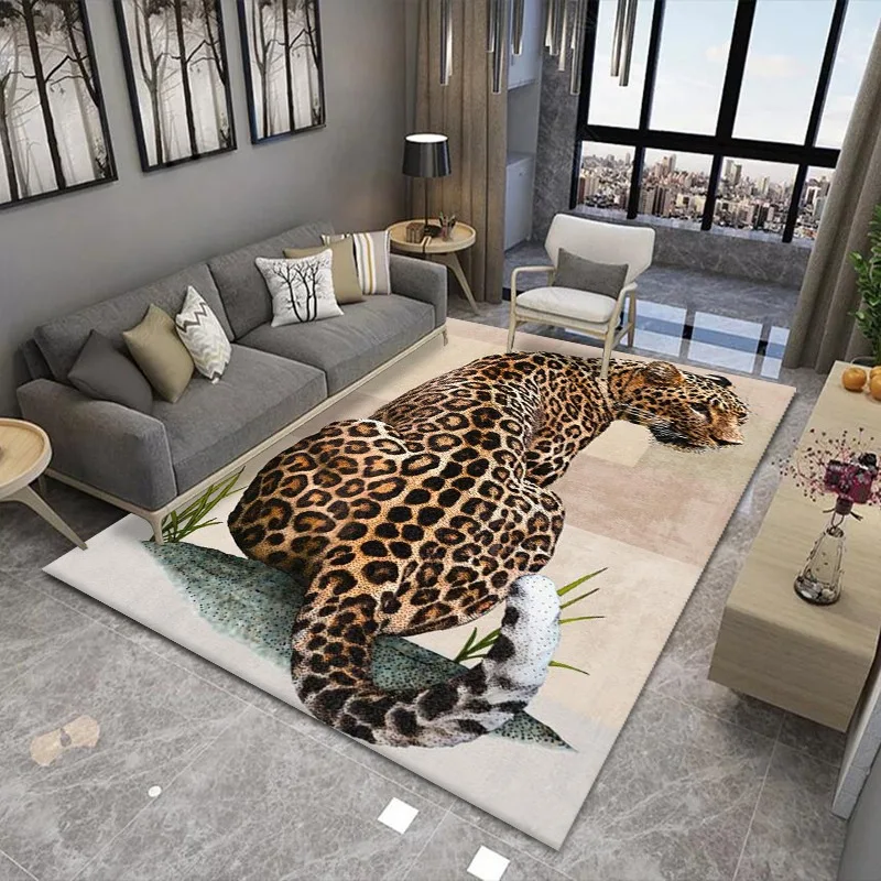 Home Decorative Carpet Tiger/lion/Leopard 3D Printing Carpets for Living Room Bedroom Area Rugs Parlor Sofa Tea Table Floor Mat