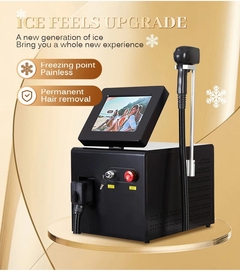 

808nm Titanium Ice Platinum Diode Laser Depilator Professional Three-Wavelength Permanent Painless Hair Removal Machine